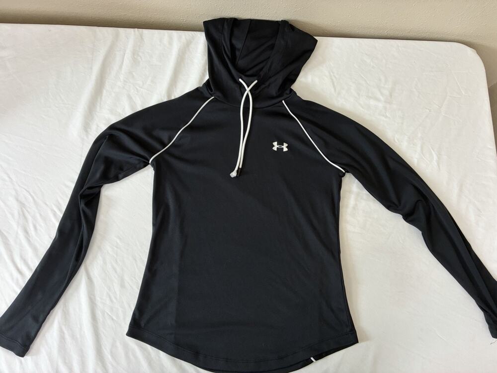 Under Armour Women's Velocity Hoodie HeatGear Loose 1355646 Black Size XS